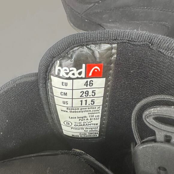Head Rodeo Men’s Boa Black Snowboarding Boots - Size 11.5 - Picture 7 of 8